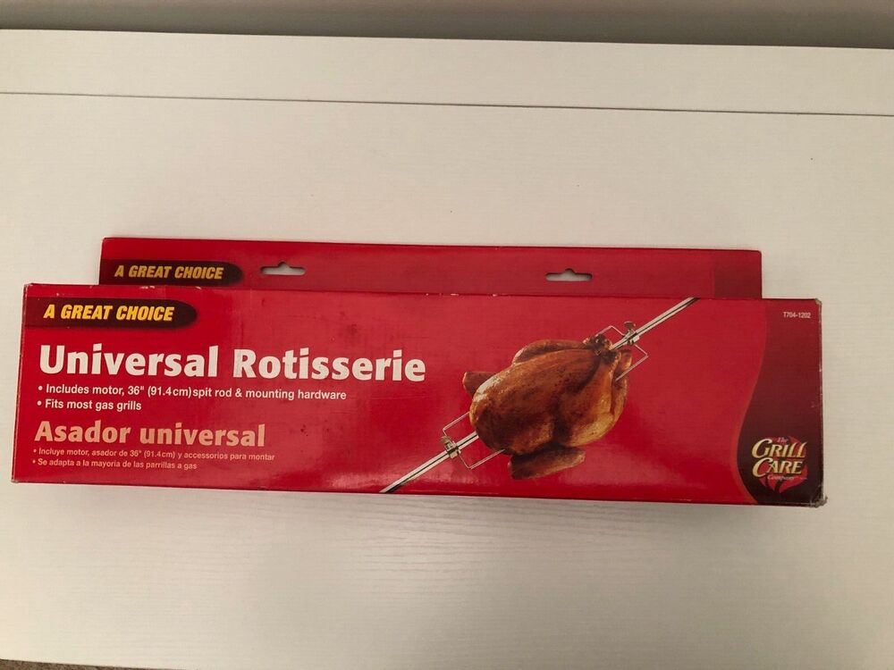 Grill Care Company Universal Rotisserie Fits Most Gas Grills w/Motor and mount
